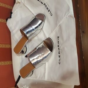 Clergerie Silver Mules